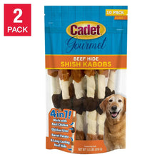 Cadet shish kabob dog treats, beef hide, 10-count 2-pack