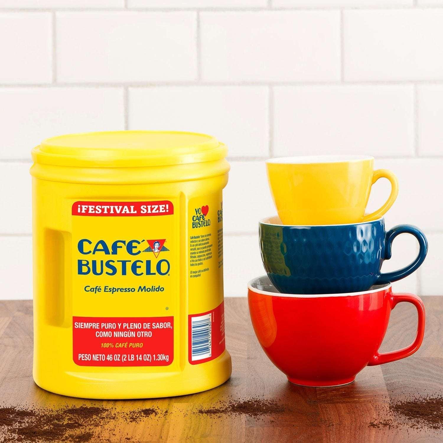 Café Bustelo Festival Size Dark Roast Ground Coffee, Espresso 46 oz. - USA MEGA SHOP