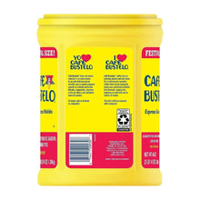 Café Bustelo espresso ground coffee canister, back label with recycling and barcode