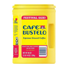 Café Bustelo espresso ground coffee canister, festival size, yellow front label