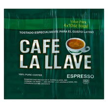 Espresso coffee value pack, 4 x 10 oz bags in green packaging