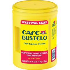 Café Bustelo Festival Size Dark Roast Ground Coffee, Espresso 46 oz. - USA MEGA SHOP