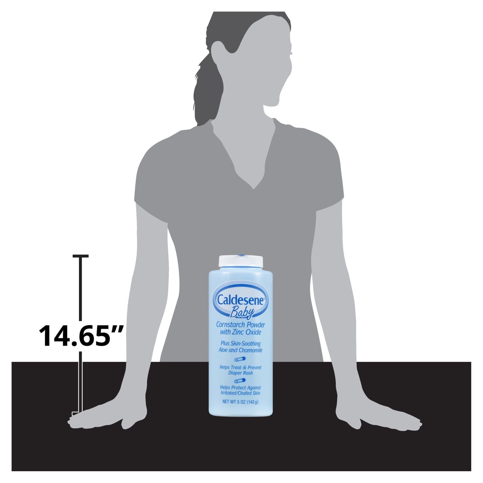 Caldesene Cornstarch Baby Powder with Zinc Oxide, Talc-Free Baby Powder, 5 Oz