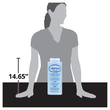 Caldesene talc-free baby powder bottle, white label and blue cap