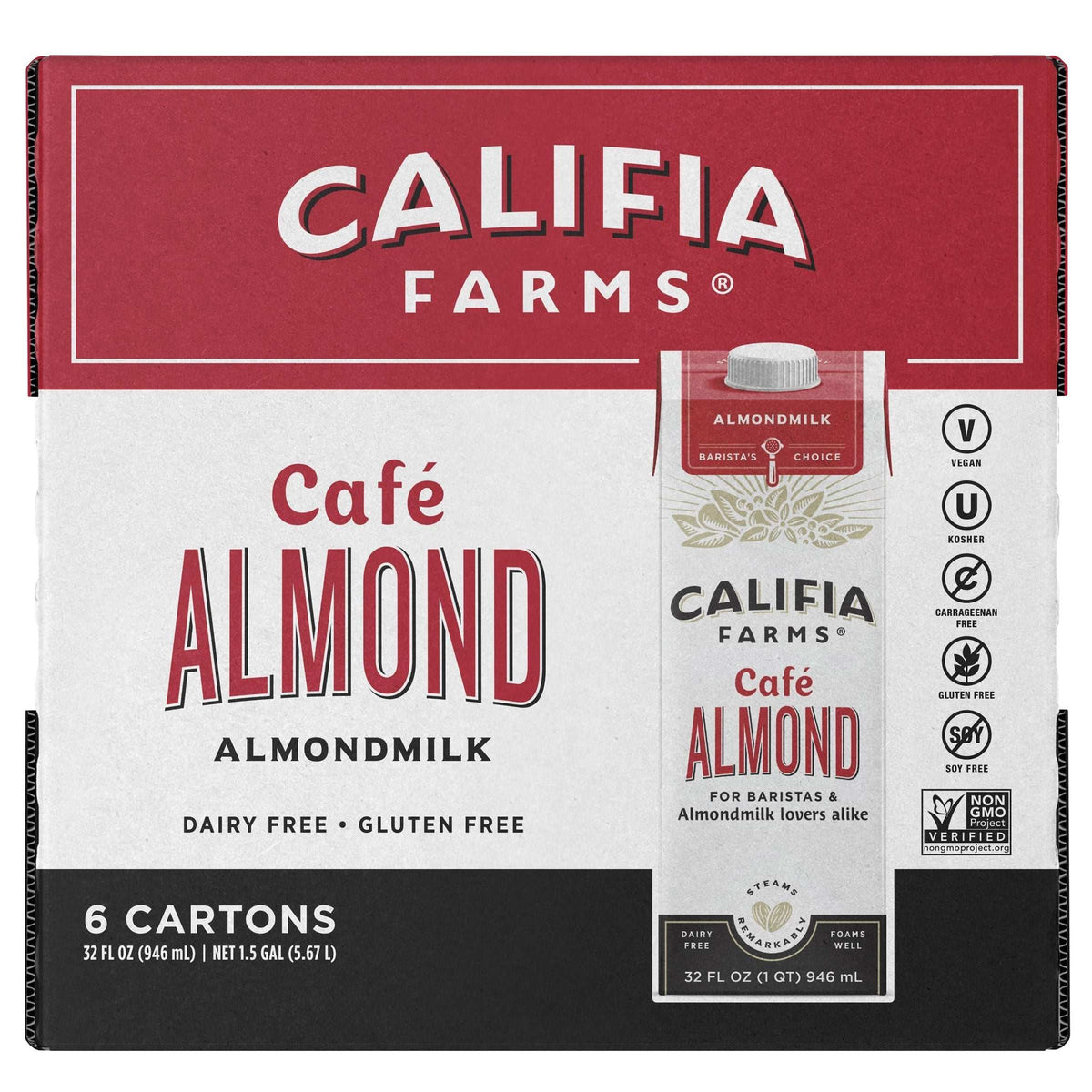 Califia Farms, Cafe Almond Milk, 32 oz, 6-count