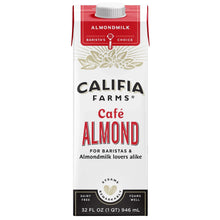 Cafe almond milk carton front with Califia Farms logo and barista's choice badge