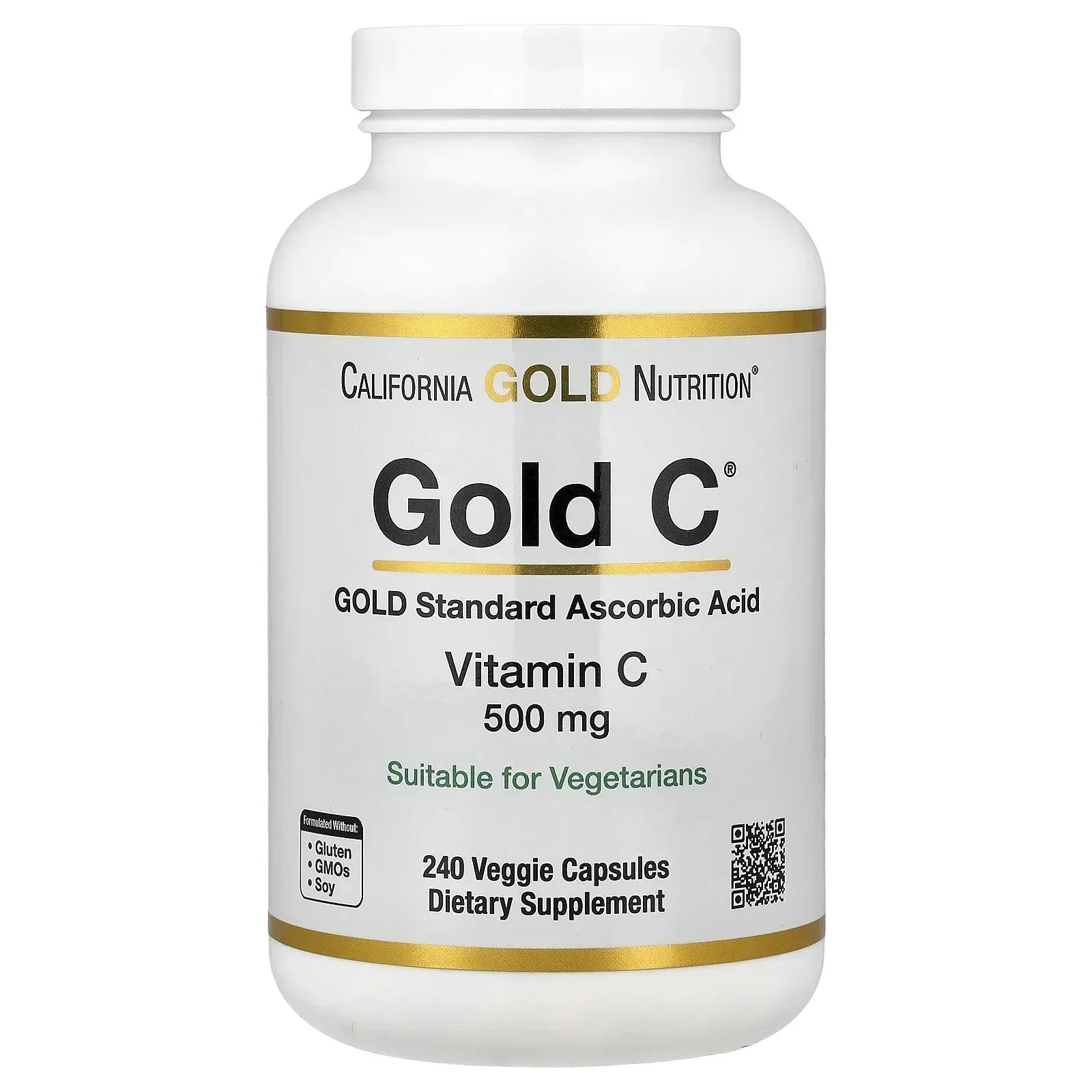 California Gold Nutrition Gold C®, USP Grade Vitamin C, 1,000 mg, 60 Veggie Capsules