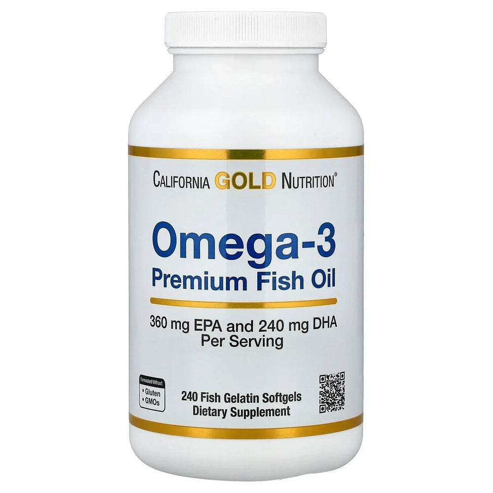 California Gold Nutrition, Omega-3, Premium Fish Oil, 240 Fish Gelatin Softgels - USA MEGA SHOP