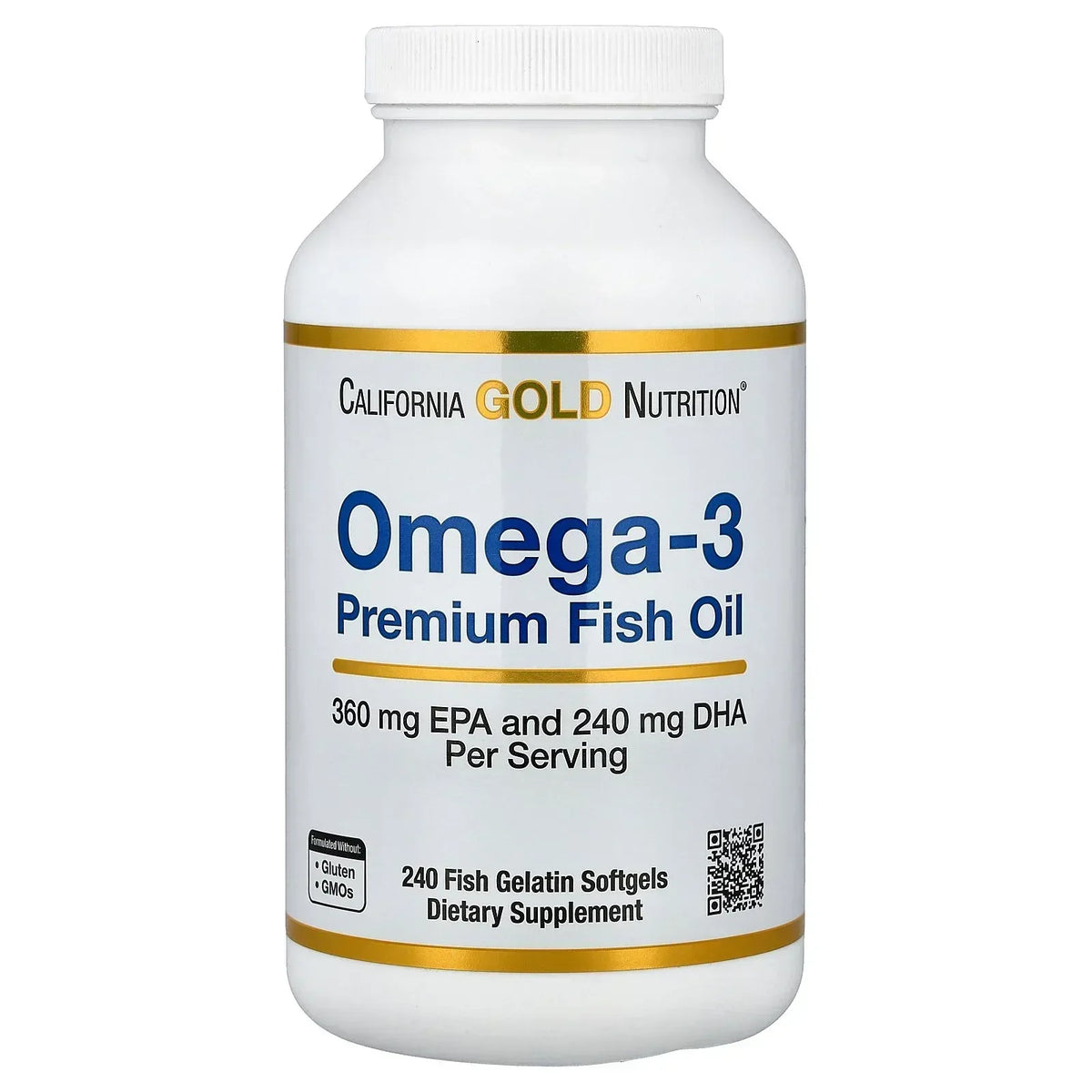 California Gold Nutrition, Omega-3, Premium Fish Oil, 240 Fish Gelatin Softgels - USA MEGA SHOP