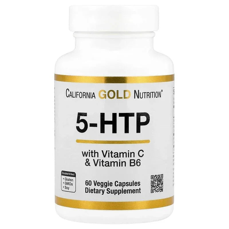 California Gold Nutrition, 5-HTP with Vitamin B6 & Vitamin C, 60 Veggie Capsules - USA MEGA SHOP