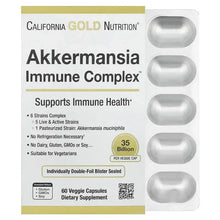 Dietary supplement box with blister capsules, Akkermansia Immune Complex branding