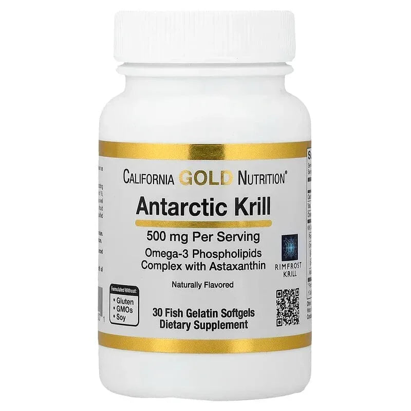 California Gold Nutrition, Antarctic Krill Oil, Omega-3 Phospholipids Complex with EPA, DHA, and Astaxanthin, Natural Strawberry and Lemon