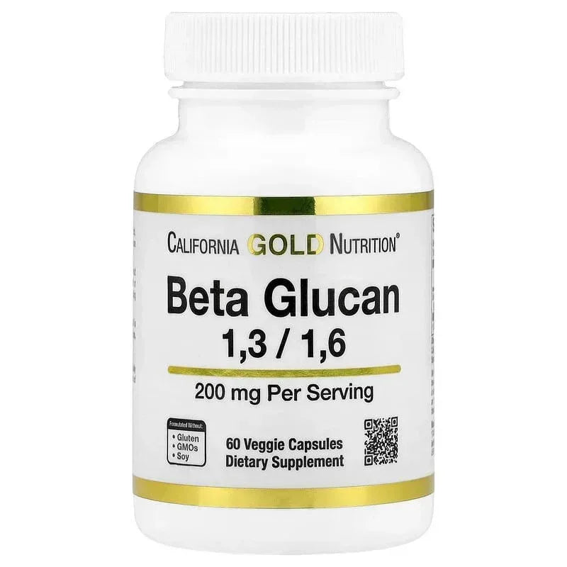 California Gold Nutrition, Beta Glucan 1-3, 1-6, 200 mg, 60 Veggie Capsules