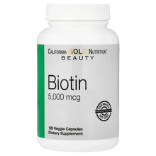 California Gold Nutrition Beauty Biotin 5,000 mcg bottle, front label