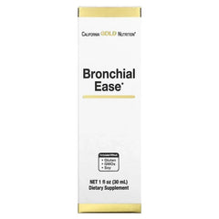 California Gold Nutrition, Bronchial Ease with Proprietary Blend of Fresh Osha Root, Mullein Leaf and Wild Cherry Bark, 1 fl oz (30 ml)