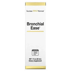 California Gold Nutrition, Bronchial Ease with Proprietary Blend of Fresh Osha Root, Mullein Leaf and Wild Cherry Bark, 1 fl oz (30 ml) - USA MEGA SHOP