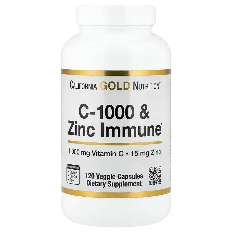 California Gold Nutrition, C-1000 & Zinc Immune, 120 Veggie Capsules