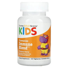 California Gold Nutrition, Chewable Immune Blend with Vitamin A, Vitamin C, Vitamin E, and Zinc for Children, Natural Tropical Berry, 90 Vegetarian Tablets