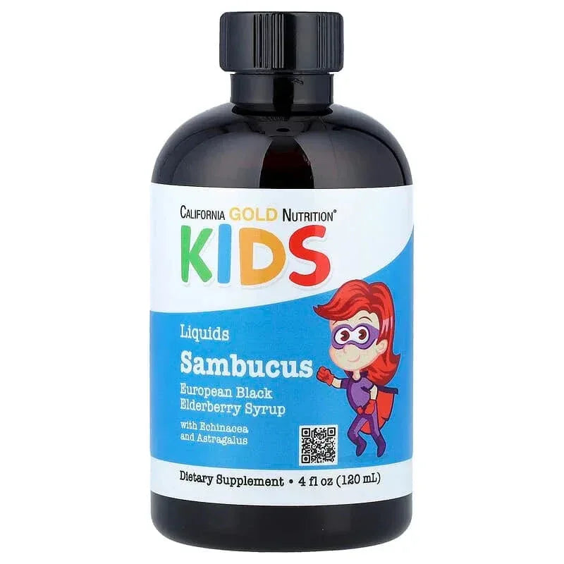 California Gold Nutrition, Children's Sambucus Elderberry Syrup, 4 fl oz (120 ml) - USA MEGA SHOP