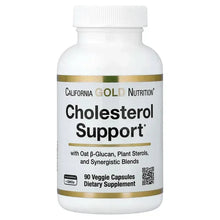 California Gold Nutrition Cholesterol Support supplement bottle, 90 veggie capsules