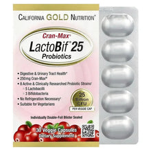California Gold Nutrition probiotic supplement box with blister tray of veggie capsules