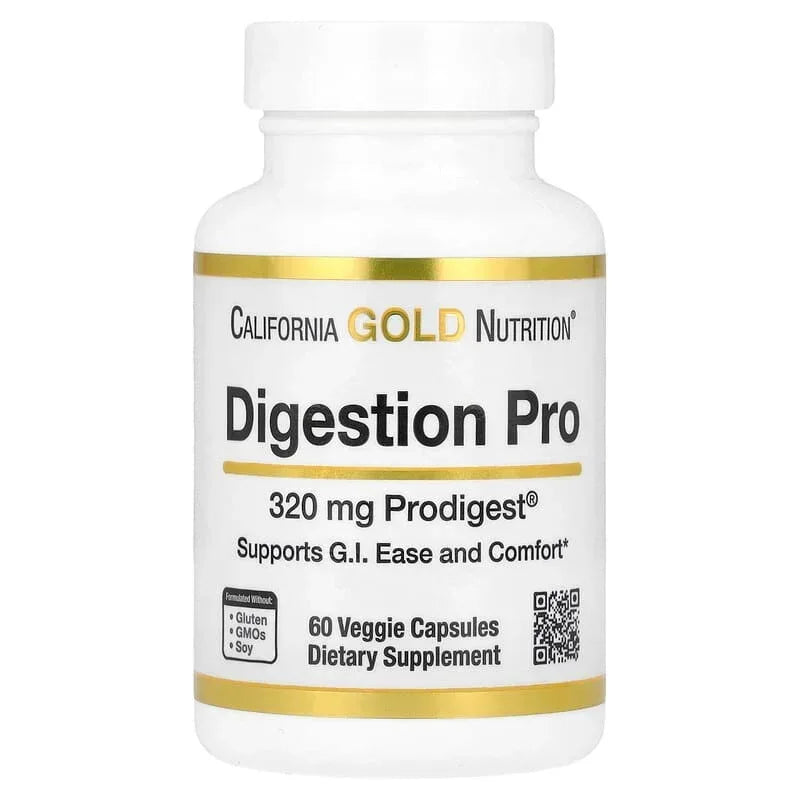 California Gold Nutrition, Digestion Pro with ProDigest®, Botanical Digestive Blend of Artichoke and Ginger Extracts, 320 mg, 60 Veggie Capsules