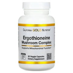 California Gold Nutrition, Ergothioneine Mushroom Complex with Organic Maitake, Organic Oyster, Organic Lion's Mane Mushroom Extracts and L-Ergothioneine, 90 Veggie Capsules
