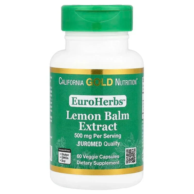 California Gold Nutrition, EuroHerbs™, Lemon Balm Extract, Euromed Quality, 500 mg