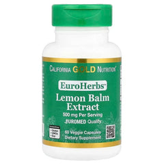 California Gold Nutrition, EuroHerbs™, Lemon Balm Extract, Euromed Quality, 500 mg