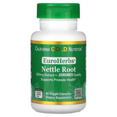 California Gold Nutrition, EuroHerbs, Nettle Root Extract, Euromed Quality, 250 mg, 60 Veggie Capsules - USA MEGA SHOP