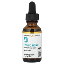 Alcohol-free folinic acid supplement bottle with dropper, 1 fl oz (30 mL)