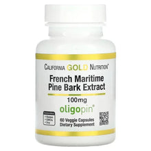 California Gold Nutrition supplement bottle, French pine bark extract 100mg, veggie capsules