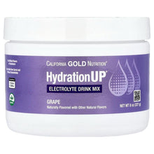 California Gold HydrationUP electrolyte drink mix tub, Grape, purple/white