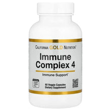 Immune Complex 4 veggie capsule supplement bottle, white cap, gold label
