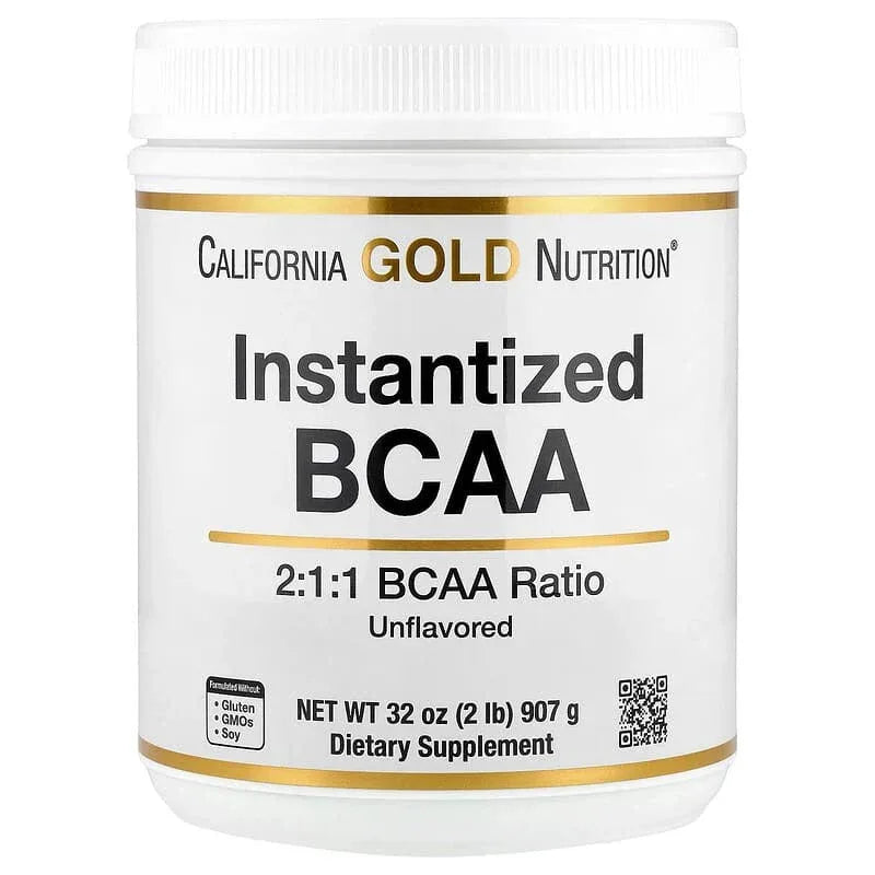California Gold Nutrition, Instantized BCAA Powder with L-Leucine, L-Isoleucine, and L-Valine, Unflavored, 2 lb (907 g) - USA MEGA SHOP