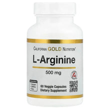 California Gold Nutrition L-Arginine 500 mg veggie capsule bottle