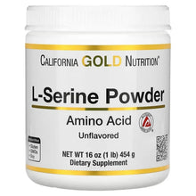 L-Serine powder tub with screw lid, unflavored, 1 lb (454 g) label