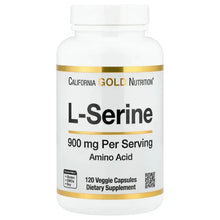 L-Serine 900 mg supplement bottle with white cap