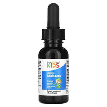 Liquid echinacea dropper bottle with kids orange label and black cap