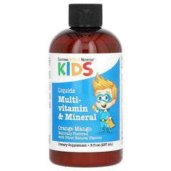 California Gold Nutrition, Liquid Multi-Vitamin & Mineral with Calcium, Vitamin B12, Vitamins C & D3 for Children, No Alcohol, Natural Orange Mango, 8 fl oz (237 ml)