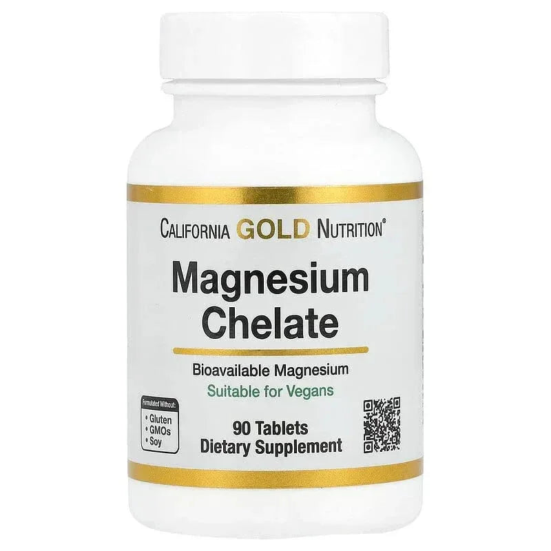 California Gold Nutrition, Magnesium Chelate with Calcium, 90 Tablets - USA MEGA SHOP