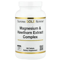 California Gold Nutrition, Magnesium & Hawthorn Extract Complex with Taurine, Coleus forskohlii Extract, and Hops, 180 Tablets - USA MEGA SHOP