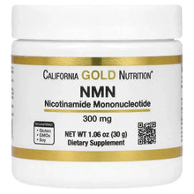 California Gold Nutrition NMN powder jar with front label, 300 mg per serving