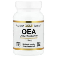 OEA 125 mg veggie capsule bottle with front label, California Gold Nutrition