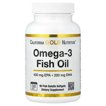 Omega-3 fish oil softgels bottle with gold-banded front label