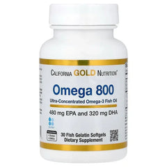California Gold Nutrition, Omega 800 Ultra-Concentrated Omega-3 Fish Oil, kd-pur® Triglyceride Form (1,000 mg per Softgel)