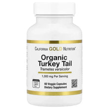 Organic Turkey Tail mushroom supplement bottle, 60 veggie capsules