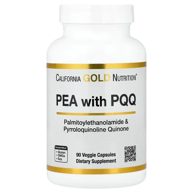 California Gold Nutrition, PEA 300 mg + PQQ 10 mg, 90 Veggie Capsules - USA MEGA SHOP