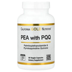 California Gold Nutrition, PEA 300 mg + PQQ 10 mg, 90 Veggie Capsules - USA MEGA SHOP