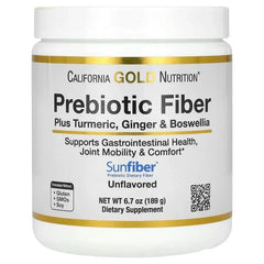 California Gold Nutrition, Prebiotic Fiber Plus Turmeric Extract, Organic Ginger Extract and Boswellia Extract , 6.7 oz (189 g)